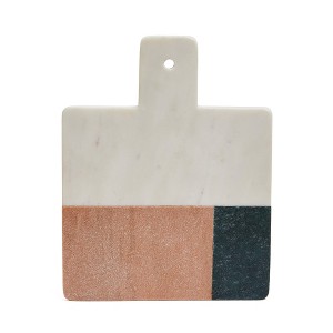 Lexi Home Marble 11.5" x 9" Square 3-Tone Marble Charcuterie Board - 1 of 4