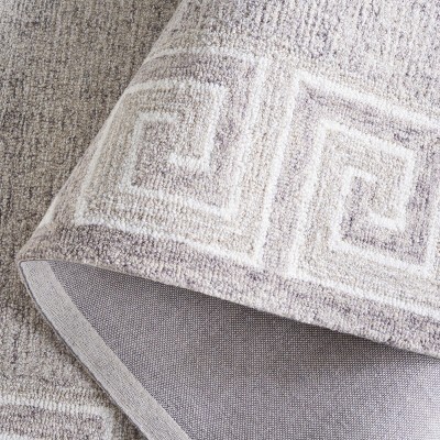 Handmade Dark Grey and Ivory Wool Tufted 4' x 6' Rug