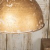 Vintage Industrial Style Gold Pendant Light Fixture with Distressed Finish, 11.62" Diameter, Adjustable Chain - 4 of 4