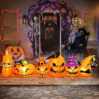 Presence 8FT Halloween Inflatable Decor - Horizontal Pumpkins Row