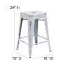 Emma and Oliver Commercial Grade 4 Pack 24" High Backless Distressed Metal Indoor-Outdoor Counter Height Stool - 4 of 4