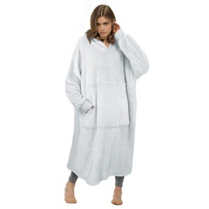 Catalonia Woman Ankle Length Blanket Hoodie Oversized Sweatshirt, Extra Long Fleece Soft Cozy Wearable Blanket Pullover, Cozy Gift Idea for Woman Wife - 1 of 4