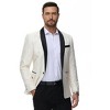 Clearlove Tuxedo Jacket for Men One Button Blazer Floral Shawl Lapel Suit Jacket Paisley Slim Fit Blazers,White,XXL - 2 of 4