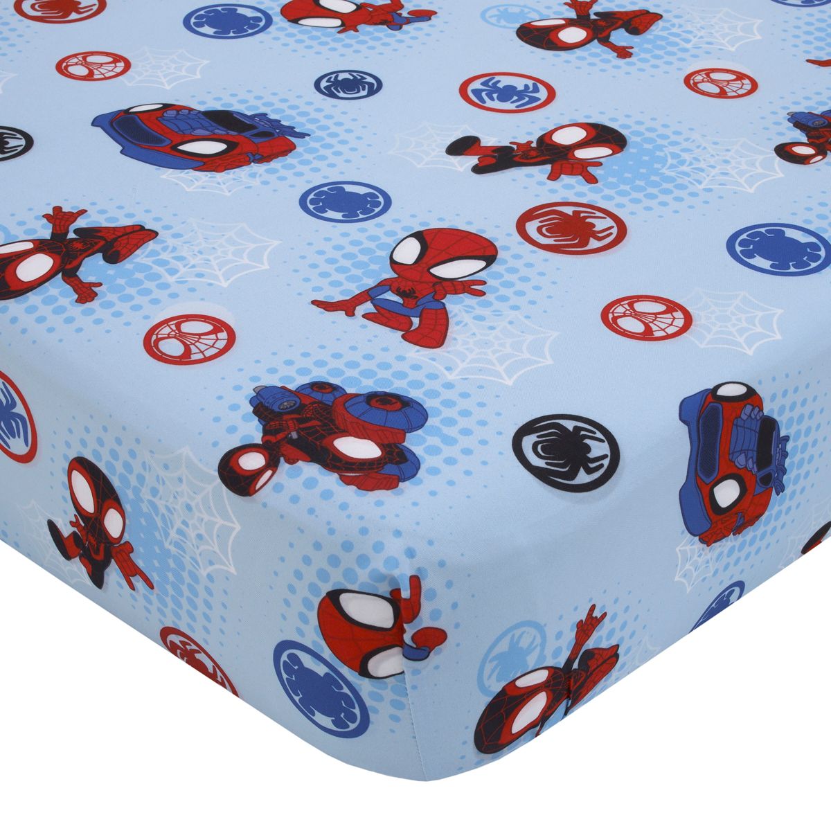 Marvel Spiderman Spidey and his Amazing Friends Spidey Time Red, Blue, and Grey 4 Piece Toddler Bed Set - thumbnail 3