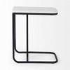 HomeRoots 23" Black And White Marble and Metal C Table End Table - 4 of 4