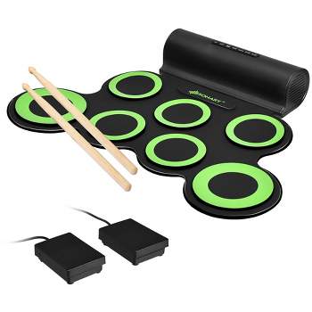 Costway Electronic Roll Up Drum Set 7 Pads MIDI Drum Kit w/ 2 Speaker & Headphone Green
