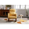 CAVINAS Linen Upholstered Accent Chair with Wood Legs,Modern Rocking Chairs with High Back and Side Pocket for Bedroom,Reading Room - 2 of 4