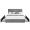 VECELO Upholstered Bed Frame with 1/4 Drawers and Adjustable Headboard, Twin/Full/Queen/King Platform Bed - 2 of 4