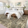 Vintage Distressed Floral Print Area Rugs for Living Room Bedroom, Washable Soft Retro Accent Floor Carpet, Non Slip Throw Mat - 4 of 4