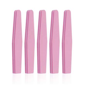 Zodaca 5x Sponge Nail Files and Buffer Set, 100/180 Grit Double Sided Manicure Tool Kit for Acrylic Gel & Natural Nails, Pink