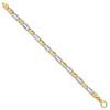 Black Bow Jewelry Mens 14k White & Yellow Gold, 5.8mm Fancy Link Chain Bracelet - 2 of 4