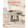 VEVOR Round Dining Table,47 inch Wood Table for 4-6 Person, Farmhouse Circle Dinner Furniture, Leisure Tables with Thick Wooden Legs,(Only Table)Grey - 3 of 4