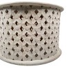 Syemin End Tables Artisanal Round Wood Coffee Table, Modern Accent Table, Coffee Table with Intricate Diamond Cut Out Frame, White, 28"*28"*18" - 4 of 4