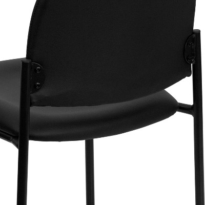 Sleek Black Vinyl Metal Stacking Side Chair