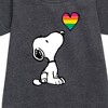 - Peanuts - Snoopy Rainbow Heart Graphic Short Sleeve Fleece Dress - 2 of 4