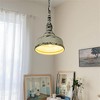 Rustic Pendant Light Fixture in Distressed Cream and Black Finish, Vintage Style Dome Shade, 9.25" Diameter, 1pc - 3 of 4
