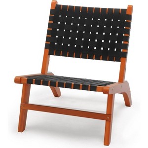 VINGLI Wooden Outdoor Chair, All-Weather Patio Seat with PE Woven Fabric, Adirondack Chair for Lawn, Balcony, Deck - 1 of 4