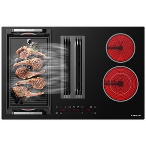 GASLAND Electric Cooktop with Downdraft Vent 31.5 Inch, 4 Burners Glass Radiant Stovetop 220V, 3-speed Max. 330 CFM Downdraft Exhaust - 1 of 4