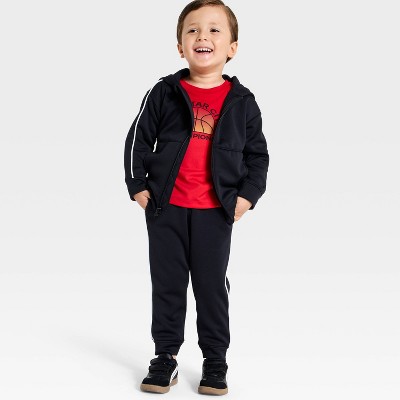 Детские худи All In Motion Toddler Boys' Tech Fleece Full Zip - All In Motion™ Black 5T — фото 2