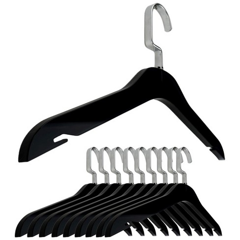 Designstyles Smoke Black Acrylic Clothes Hangers, Luxurious & Heavy-Duty  Closet Organizers with Chrome Hooks, Perfect for Suits and Sweaters - 10  Pack