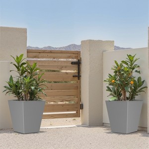 Wooakway Outdoor/Indoor/Decor/Garden Large Tall Metal Planter Pots Planter Boxes Cachepots Nursery Pots - 1 of 4