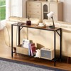 VEVOR Narrow Console Table, 41.7" Behind Couch Table with Power Outlets, 2-Tier Long Entryway Table, Sofa Table with Metal Frame, Black - 2 of 4