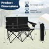 Costway 2-Person Outdoor Folding Loveseat with Cup Holders Armrests Carrying Bag - 3 of 4