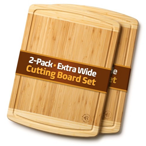 Large Cutting Boards for Kitchen - Bamboo Wood Cutting Board with Juice Groove - Charcuterie Boards & Chopping Butcher Block for Meat, Serving Tray - image 1 of 4