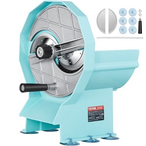 VEVOR Manual Vegetable Fruit Slicer, 0-0.5"/0-12mm Thickness Adjustable Commercial Slicer Machine, Double Feed Ports, Stainless Steel Blade Cutter - 1 of 4