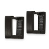 Chisel Stainless Steel Brushed Black IP-plated 4mm Square Hoop Earrings - 2 of 4