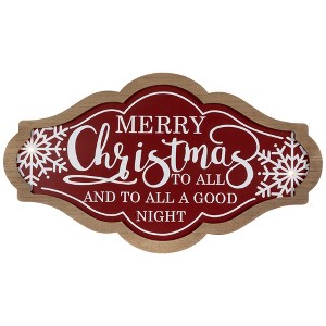 Northlight Lighted "Merry Christmas to All and to All a Good Night" Wall Sign - 18" x 10" - 1 of 4