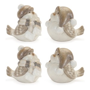 Melrose Glittered Winter Bird (Set of 4) - 1 of 4