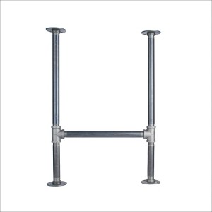 Pipe Decor 1 in. Heavy Duty H Round Flange Desk Main. Leg - 1 Leg - 1 of 4