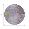 Purple And Olive Green Abstract Washable Indoor Outdoor Area Rug - 3 of 4