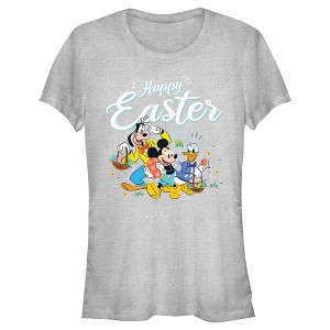 Juniors Womens Mickey & Friends Happy Easter Friends T-Shirt - 1 of 4