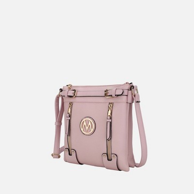 MKF Collection Lilian Vegan Leather Women’s Crossbody Purse Functional by Mia K - Pink