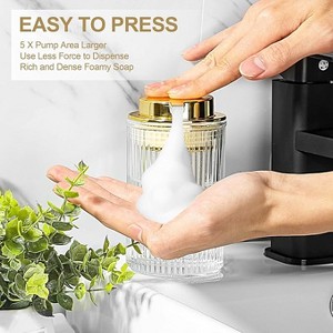 Ridstar Clear Glass Foam Hand Soap Dispenser Golden Pump for Bathroom - 1 of 4