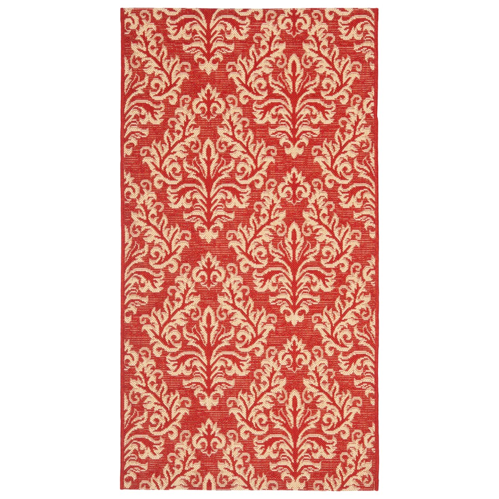 2'7inX5' Rectangle Eastleigh Outdoor Rug Red/Creme - Safavieh