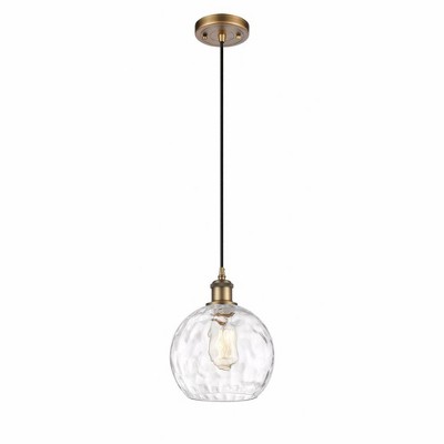 Athens Water Glass - 1 Light Cord Mini Pendant In Industrial Style-10 Inches Tall and 8 Inches Wide