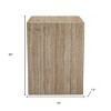 HomeRoots 20" Beige Marble Square Block End Table - 3 of 4