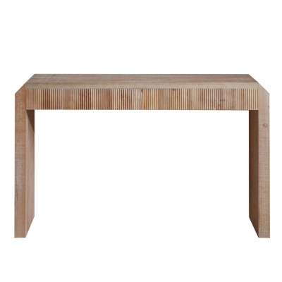 VYNXARIA Console Tables - Rustic Wooden Console Table with Drawer, 47in Natural Finish and Ribbed Texture