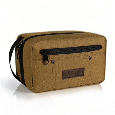 Wrangler Travel Toiletry Bag for Men, Water-Resistant Men's Shaving Kit Bathroom Organizer, Oxford Fabric Tech Kit Bathroom Organizer
