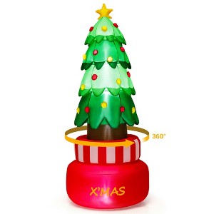 Gymax 8' Spinning Inflatables Christmas Tree w/ Built-in LED Lights & Water Bags Waterproof Settings for Indoor & Outdoor - 1 of 1