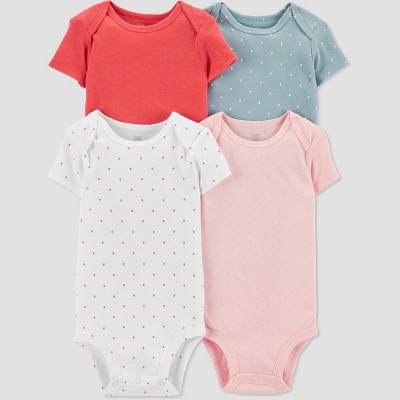 Image of Carter's Just One You® Baby Girls' 4pk Basics Bodysuit - Pink 3M