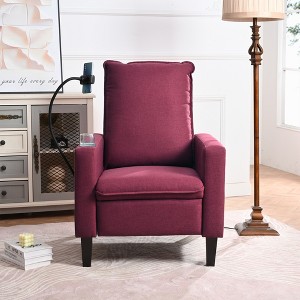 29.13"W Fabric Recliner Chair with Adjustable Push-Back, Mobile Phone Holder and Cup Holder for Living Room - 1 of 4