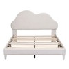 NicBex Twin/Full Velvet Upholstered Platform Bed Frame with Cloud-Shape Headboard for Kids,Wood Slats Support,No Box Spring Needed,Easy Assembly - 3 of 4