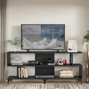 TV Stand for 65 Inch TV, TV Table with Storage Shelves, Entertainment Center and Industrial TV Console Table - 1 of 4