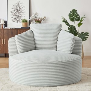 Dolonm 48.8 in. Compressible Corduroy Round Chair, Plush Modern Seating for Living Room & Office - 1 of 4