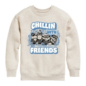 Boys' - Despicable Me Minions - Chillin' with Friends Graphic Long Sleeve Fleece Sweatshirt - 1 of 4