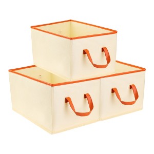 REGALWOVEN Fabric Built-In Bottom Collapsible Lightweight Clothes Storage Cube 3 Pcs - 1 of 4